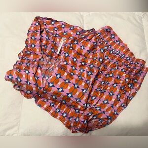 Anthropologie Pink and Orange Geometric Sleep Set